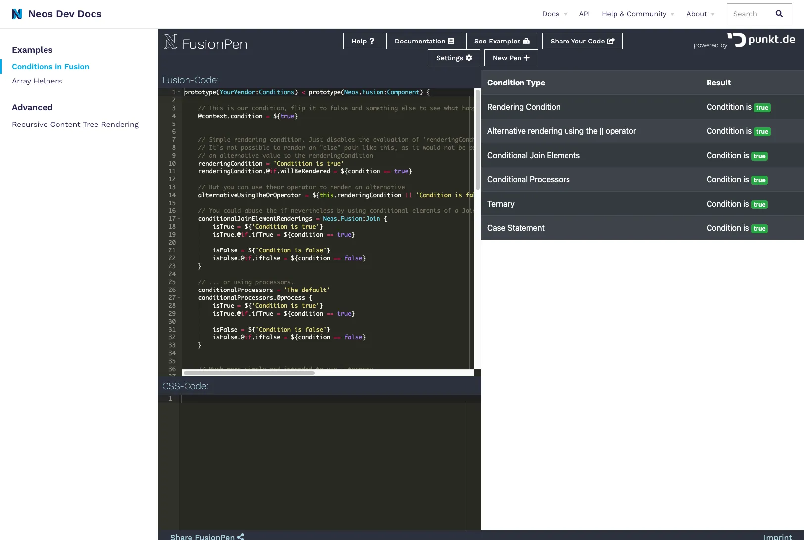 Beispielseite in der neuen Dokumentation